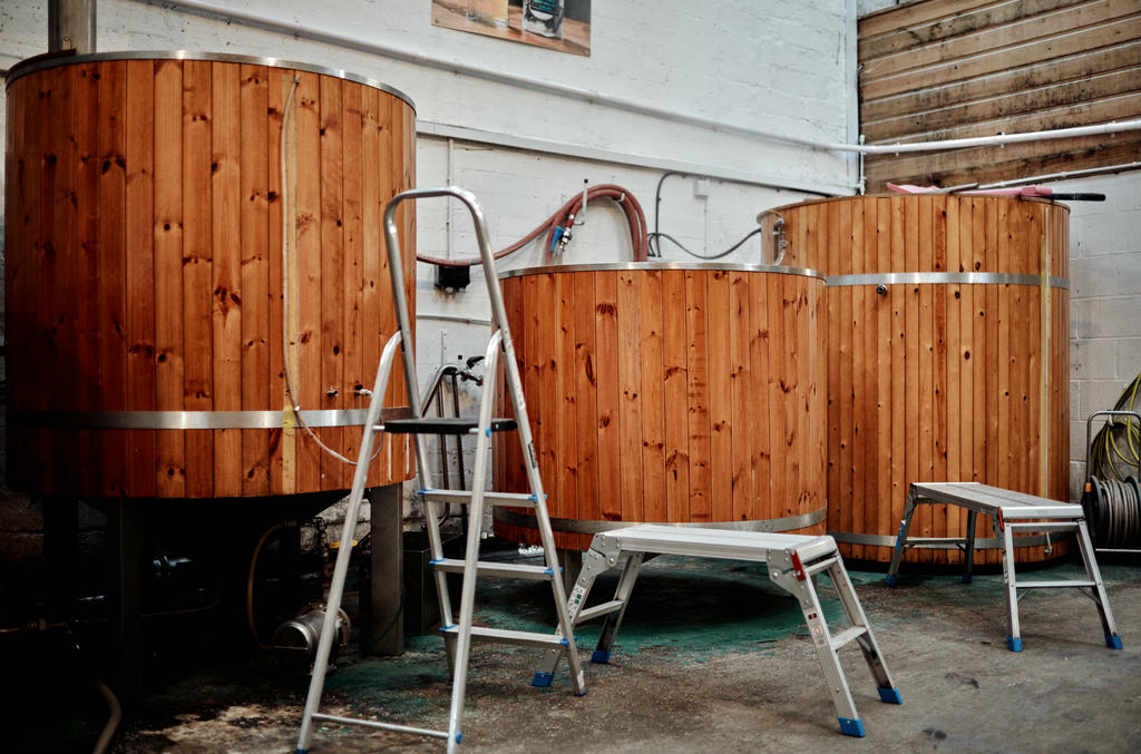 The tuns used at Dynamite Valley Brewing Co. for heating, sparging and boiling