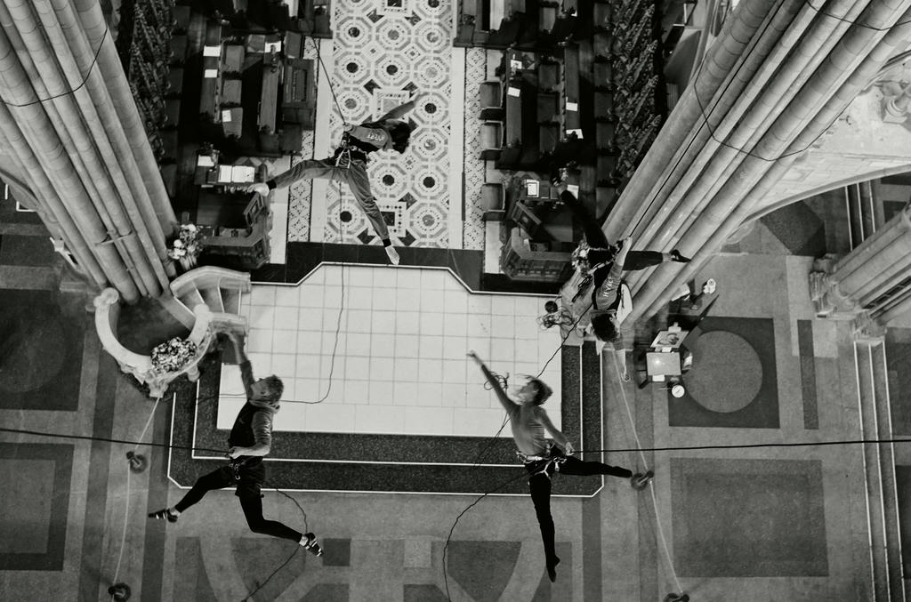 Yskynna Vertical Dance Company rehearsing inside Truro Cathedral